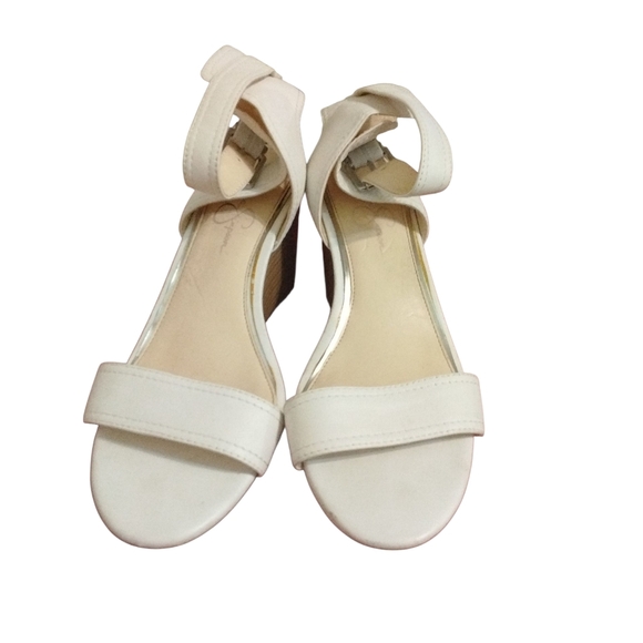 Jessica Simpson Cristabel White Wedge Sandals Size 9.5 - Picture 3 of 12